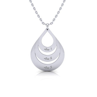 Sterling Silver Triple Teardrop Necklace, 18 Inches